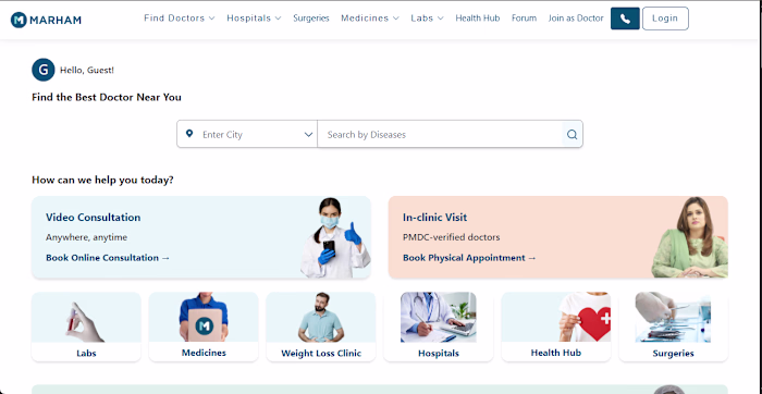 Marham – Digital Healthcare & Doctor Consultation Platform