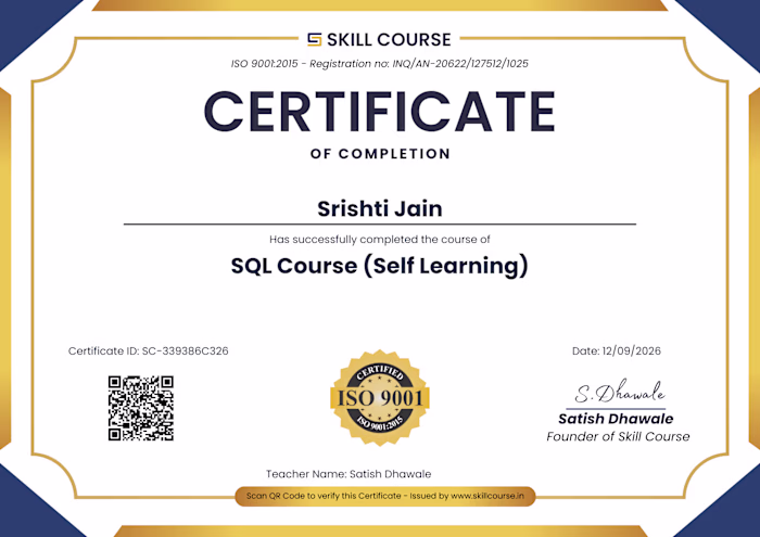 Certified SQL Database Querying &
