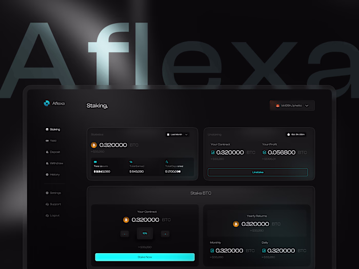 Aflexa -  Smart BTC Staking Dapp Platfrom