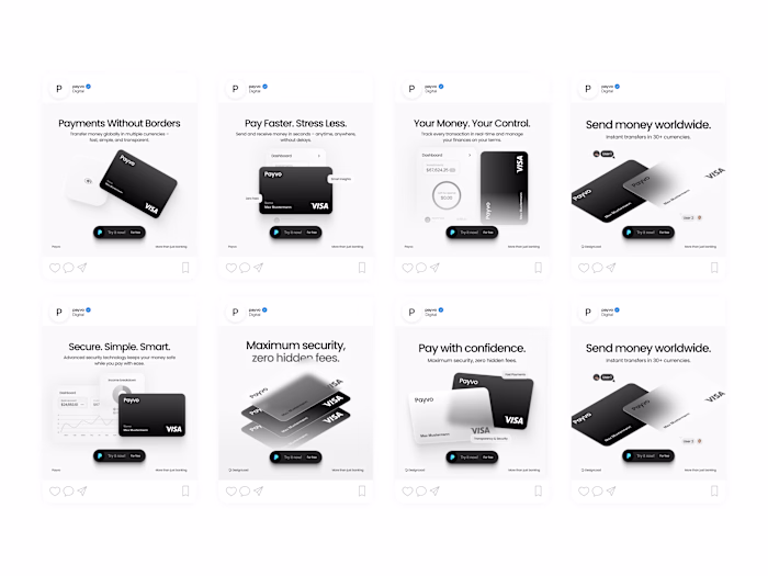 Fintech ad design concepts.