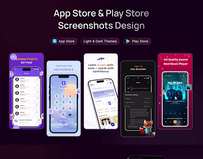 Engaging App Store & Playstore Screenshots | Mobile App