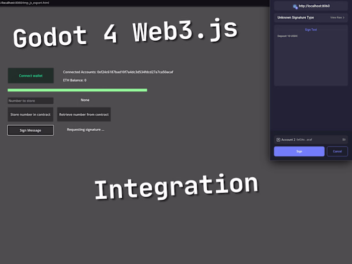 Godot 4 Web3.js Integration