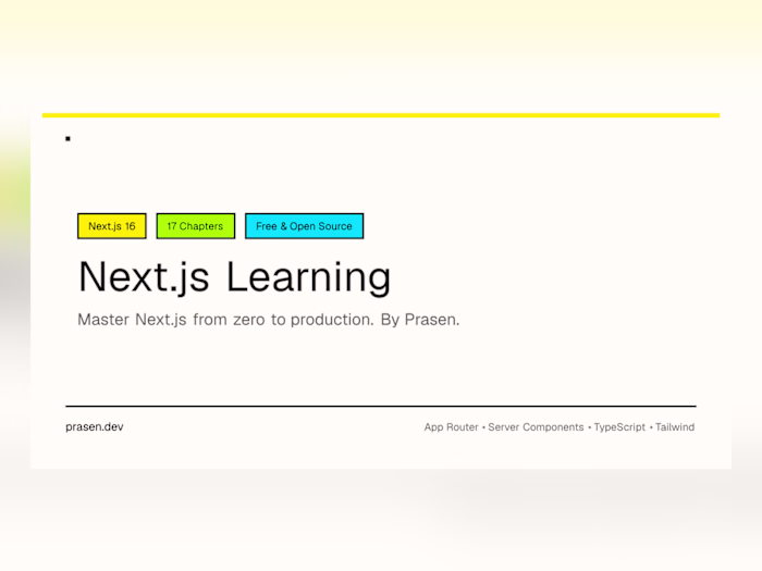 Next.js Learning: Free Open Source Course