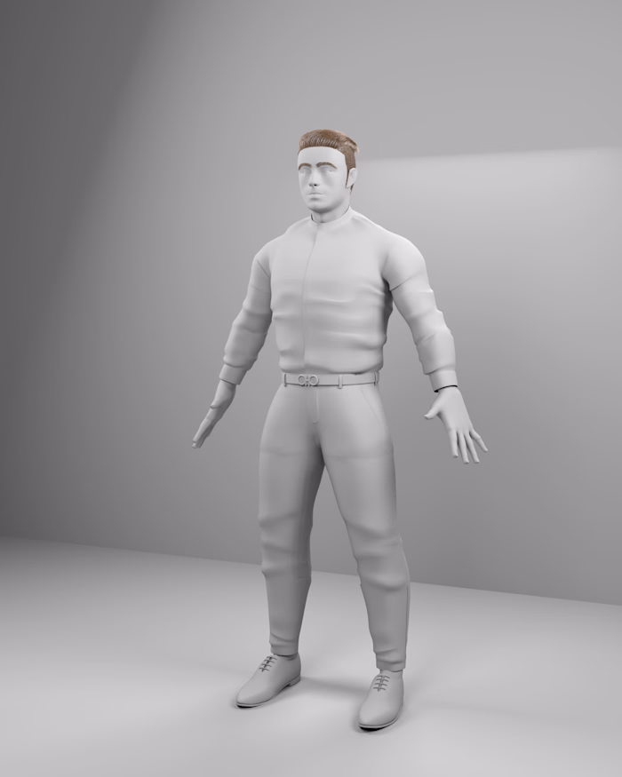 3D Modeled Human Figure in Formal Attire