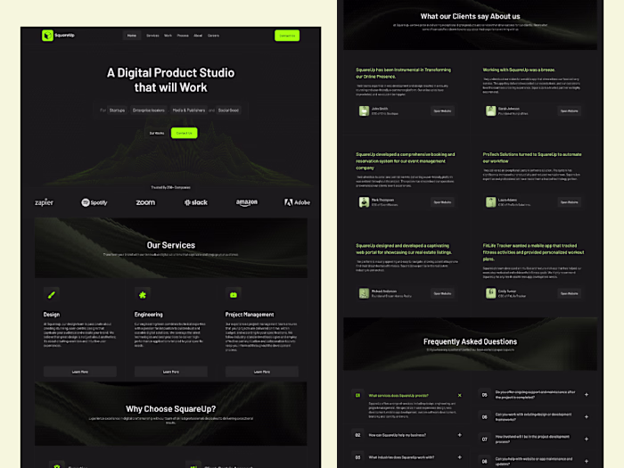 Responsive Website Development for Square Up Agency