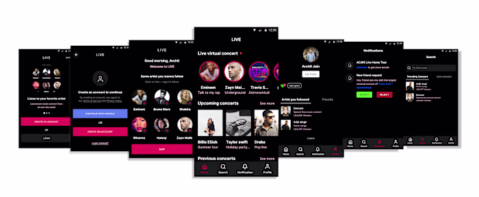 Livestream music concert app — a UI/UX case study