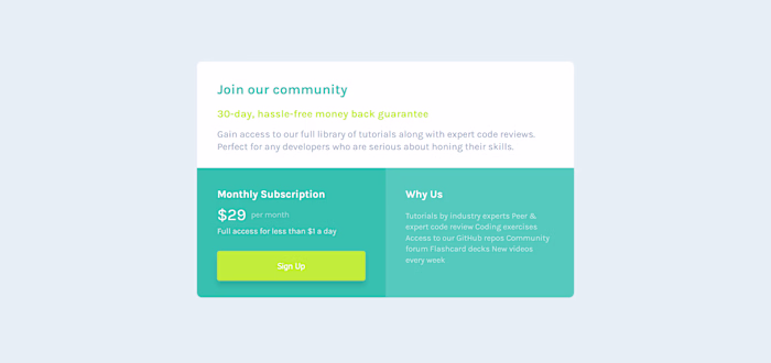 Single Price Grid Component