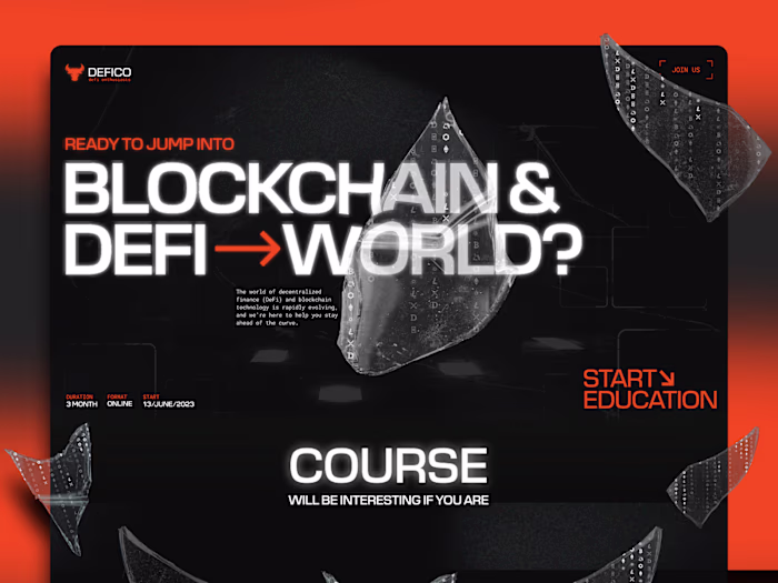  DEFICO | Landing Page Design for  Blockchain Course