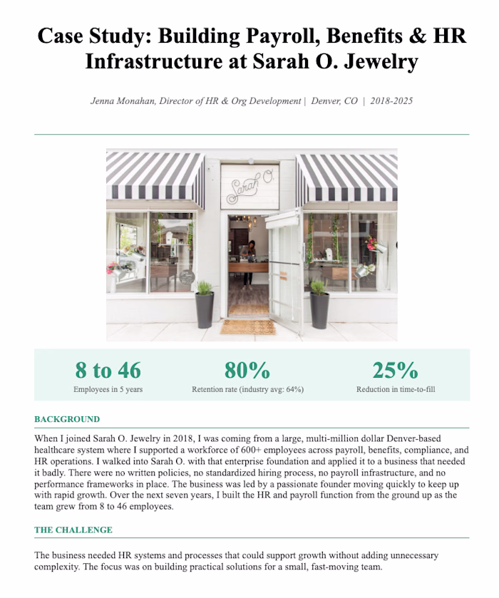 Joined a fast-scaling jewelry brand