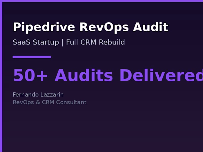 Pipedrive RevOps audit for a