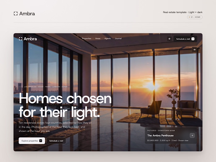 Ambra — Real Estate Website Template for Framer