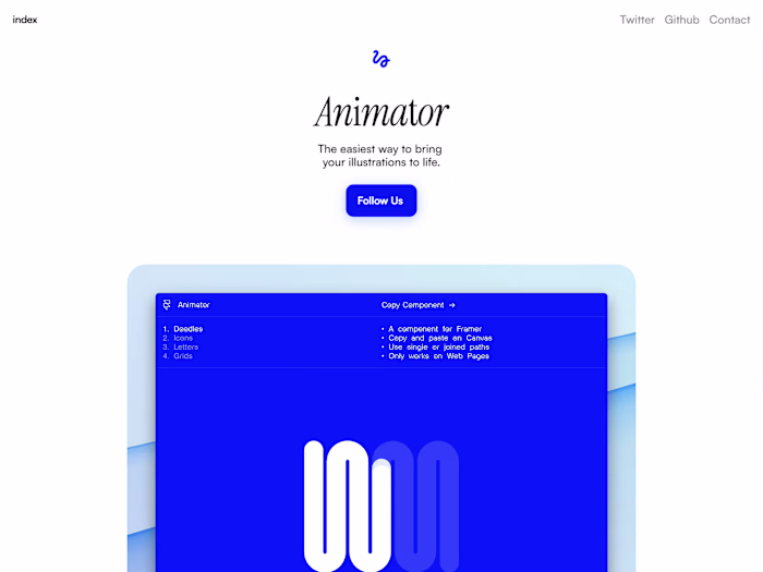 A Framer animator website