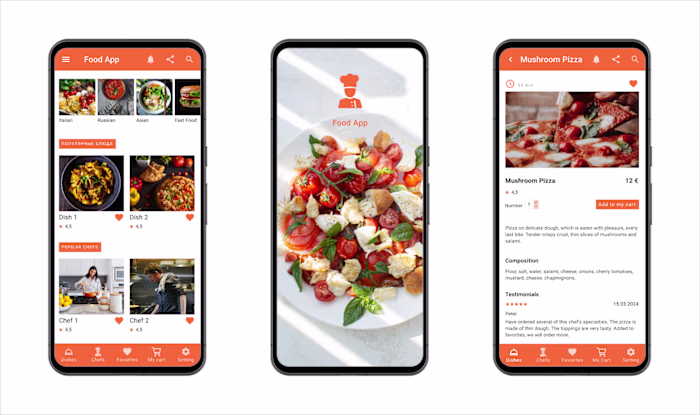 Food mobile application design in FIGMA