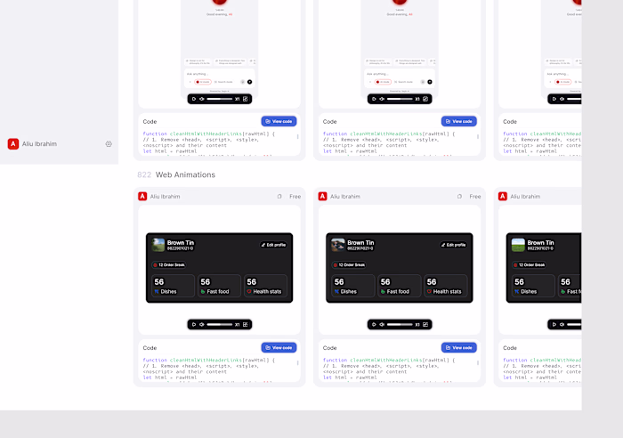 Card animations