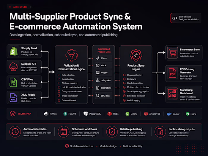 Multi-Supplier Product Sync
E-commerce Automation System