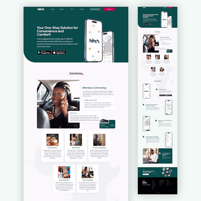 HitchAfrica Landing Page Design on Behance