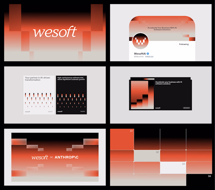 Brand identity work for WesoftAI