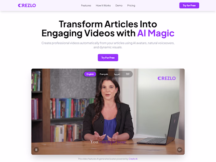 Crezlo.video Website Design