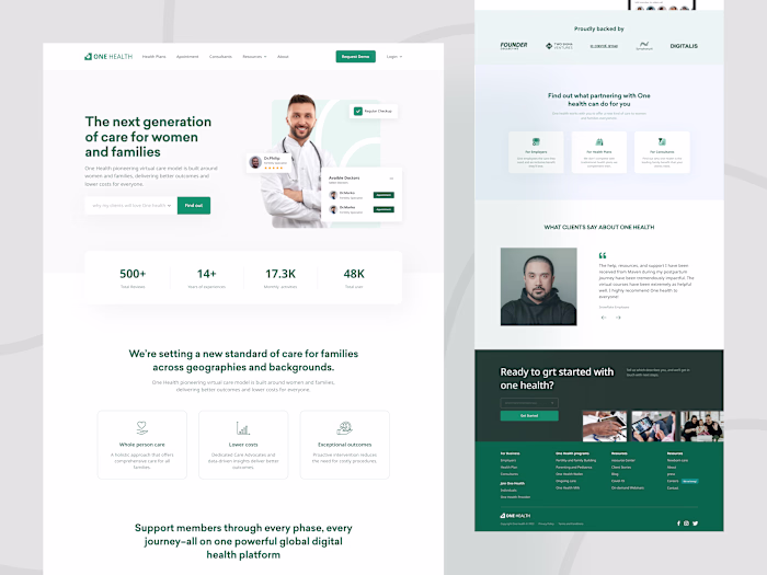 OneHealth - Healthcare Website Landing Page