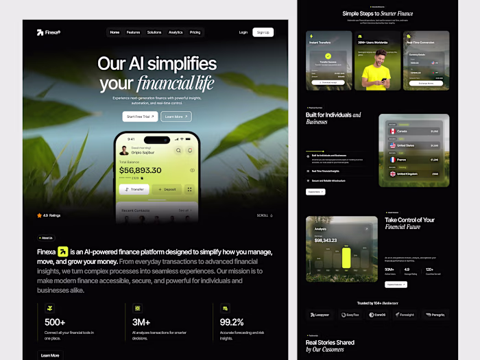 Crafting a Modern AI SaaS Landing Page for Finance Success