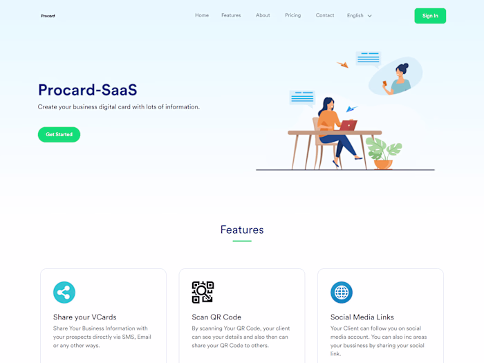 DIGITAL CARD WEBSITE SAAS