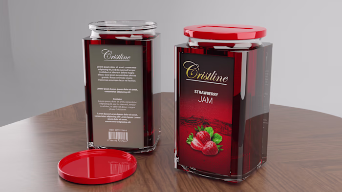 New jam bottle design and rendering project
