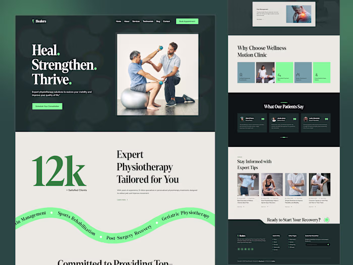 Physiotherapy & Wellness Website Design - Healers