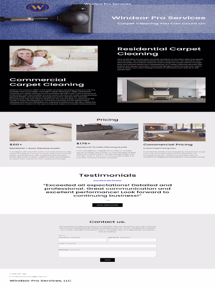 Squarespace Site for Carpet Cleaners: Lead Generation Focused