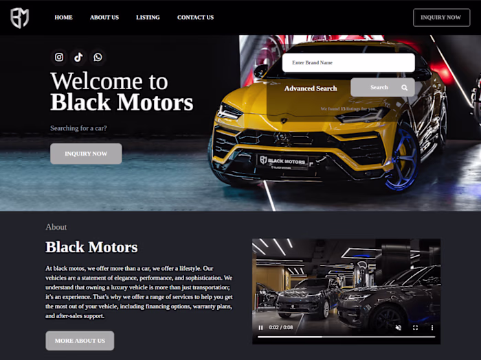 Black Motors Website Design & Development