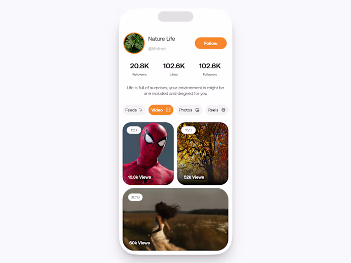 Tried a social app design