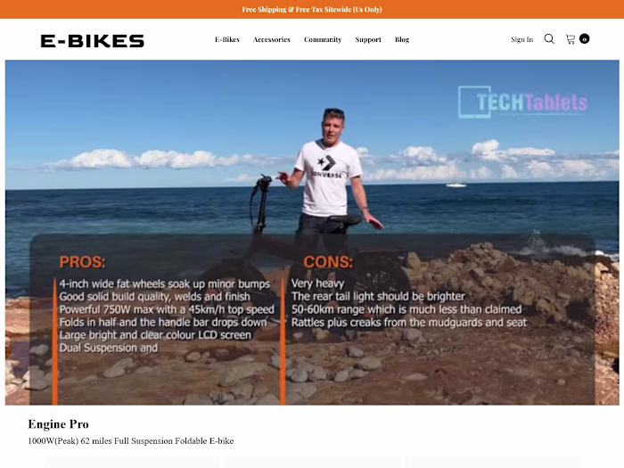 E-Bikes- Bigcommerce Website