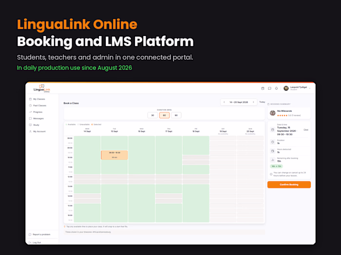 LinguaLink Online: Booking and LMS Platform
