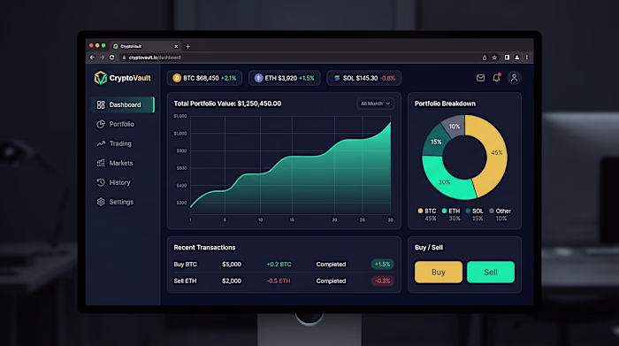 CryptoVault
Crypto Portfolio Tracker
Real-time crypto dashboard