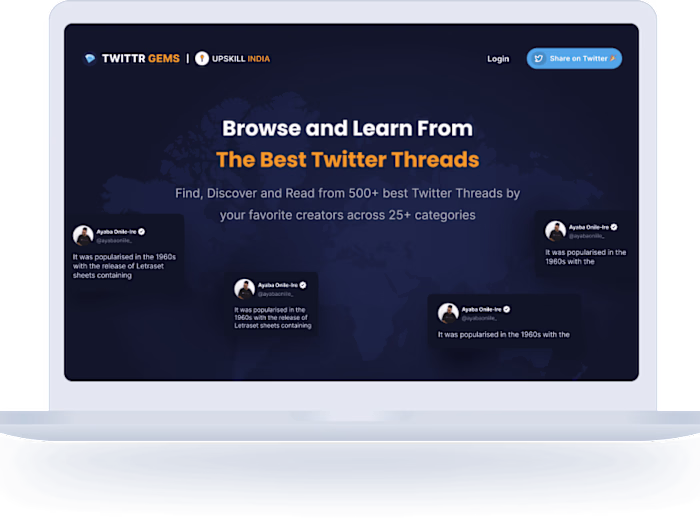 Landing page Design: Twitter Gems