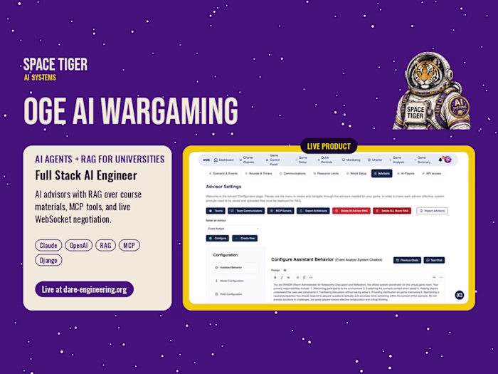 OGE AI Wargaming: AI Advisors With RAG and MCP