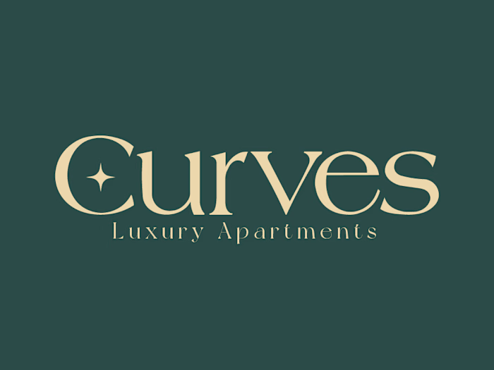 Curves Luxury Apartments Complex logo design