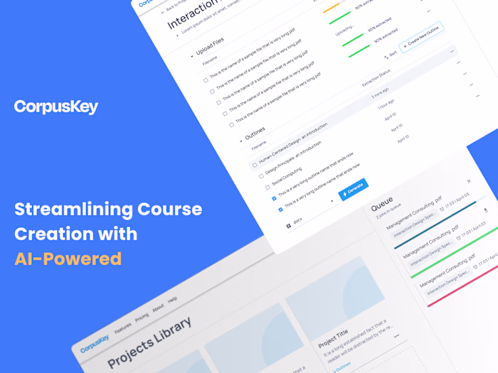 CorpusKey Website UX Design
