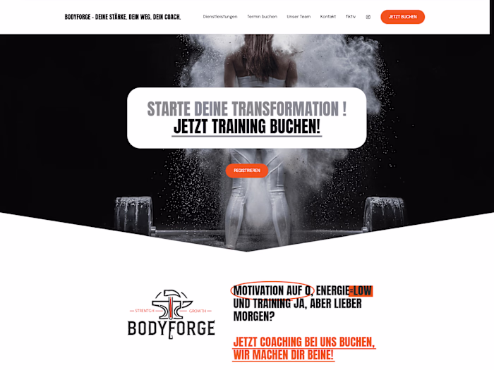 Onepage Website for personal coach
