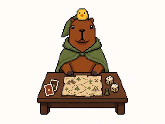 Pixel-Art Capybara Mascot for Offline Activity App