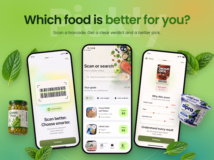 Pickly – Healthier Grocery Scanner for iOS