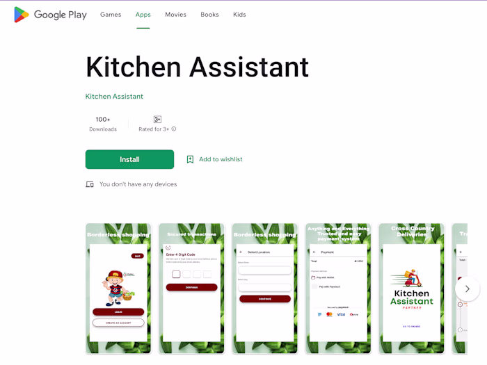 Kitchen Assistant Mobile Application