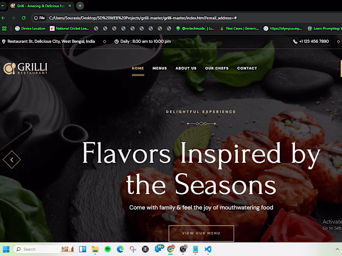 Responsive Frontend Development Website for Restaurant owners