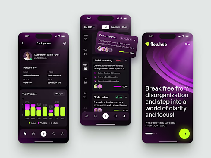 UI, UX, Mobile design for SaaS