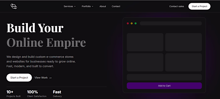 Conversion-first website for a web