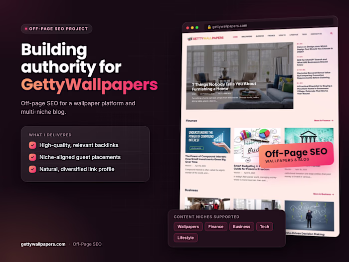 Off-Page SEO Strategy for GettyWallpapers.com