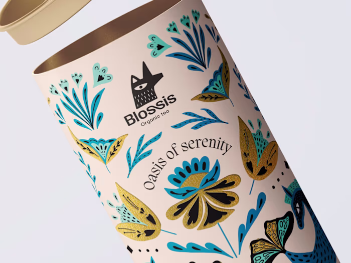 Blossis Tea Brand Identity and Packaging Design