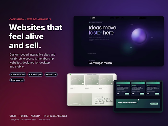 Websites That Feel Alive: Custom-Coded & Kajabi-Style Builds
