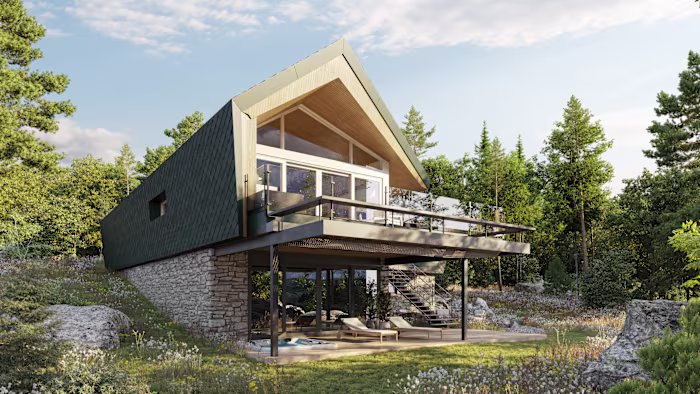 Forest Valley | Canadian Retreat Exterior & Interior CGI