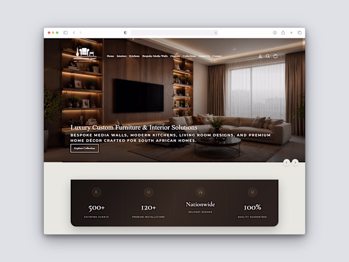 Designed a luxury e-commerce website