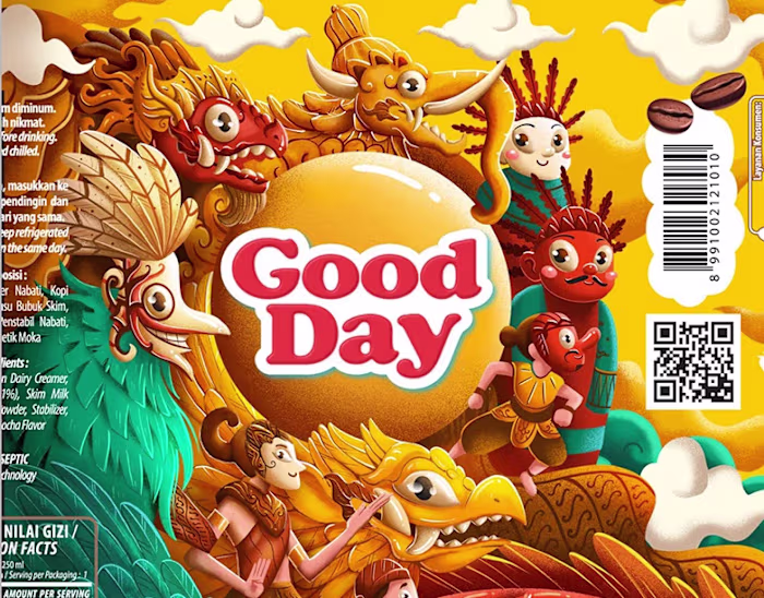 Good Day Coffee Packaging Illustration